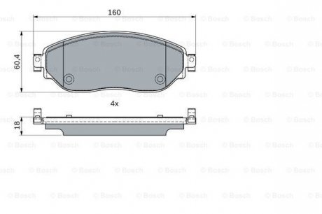 Колодки гальмівні (передні) Renault Trafic III/Opel Vivaro B 14-/Nissan NV300/Fiat Talento 16- BOSCH 0986494741