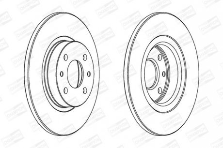 FIAT Диск тормозной передний Alfa Romeo 145/146,Bravo,Tempra,Panda 03-,Marea,Punto,Lancia CHAMPION 561469CH