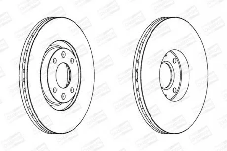 Диск гальмівний передній (кратно 2) Citroen C4 Grand Picasso I (UA_) (06-13), C4 I (LC_) (04-14) CHAMPION 562267CH