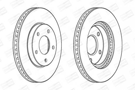 Диск тормозной передний (цена за 2шт.) Mitsubishi Lancer, Space Runner (CHAMPION 562820CH