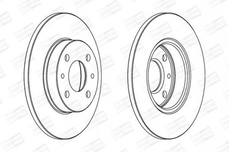 Диск тормозной передний/задний (кратно 2шт.) Fiat 500 (07-)/Ford Ka (08-16) CHAMPION 561380CH