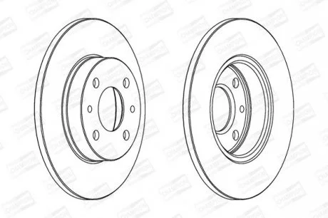 Диск гальмівний передній/задній (кратно 2) Fiat 500 (07-)/Ford Ka (08-16) CHAMPION 561380CH