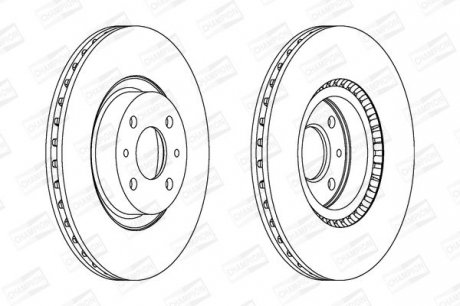 Диск тормозной передний (кртано 2) Fiat Doblo (01-), Bravo (I,II) CHA CHAMPION 561387CH