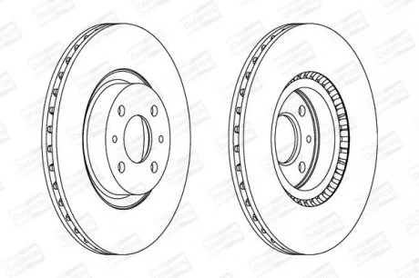 Диск гальмівний передній (кртано 2) Fiat Doblo (01-), Bravo (I,II) CHAMPION 561387CH