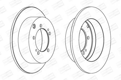Диск тормозной (кратно 2 шт.) MITSUBISHI LANCER VII (CS_A, CT_A) (00-13), OUTLANDER I (CU_W) CHAMPION 562781CH (фото 1)