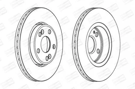 RENAULT Диск тормозной передний Espace III,Laguna I,Safrane I,II 95- CHAMPION 562104CH