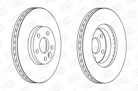 Диск тормозной передний (кратно 2шт.) FORD GALAXY II (WA6) 06-15, S-MAX (WA6) 06-14 CHAMPION 562628CH