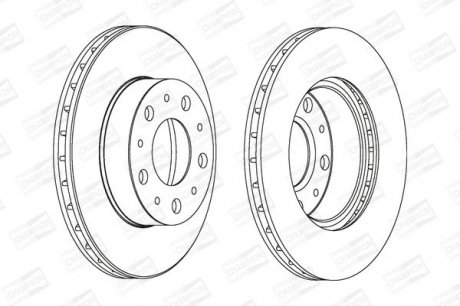 Диск гальмівний передній (кратно 2) Fiat Ducato (02-)/Peugeot Boxer (02-)/Citroen Jumper (02-) CHAMPION 561969CH