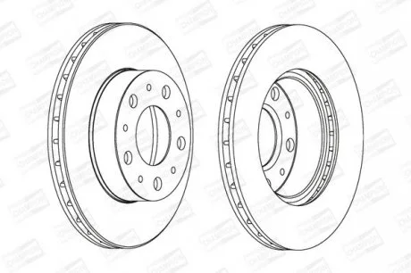 Диск гальмівний передній (кратно 2) Fiat Ducato (02-)/Peugeot Boxer (02-)/Citroen Jumper (02-) CHAMPION 561969CH