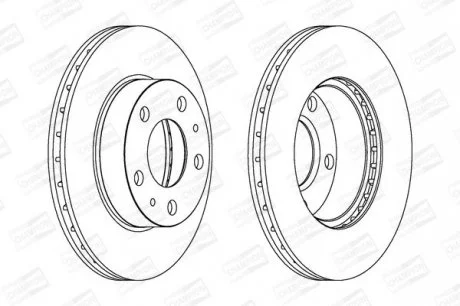 Диск гальмівний передній (кратно 2) Citroen Jumper Van (230L) (94-02) / Fiat Ducato (250_) (06-) CHAMPION 563021CH