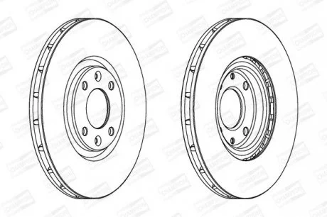 Диск гальмівний передній (кратно 2) Citroen C4 I (06-), DS 5 (11-15)/Peugeot 2008 II (Ud_, Us_, Uy_, Uk_) (19-) CHAMPION 562641CH