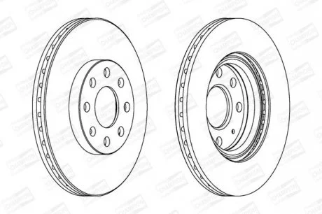 OPEL Диск тормозной передний Corsa D 06-,Fiat Grande Punto 05- CHAMPION 562304CH