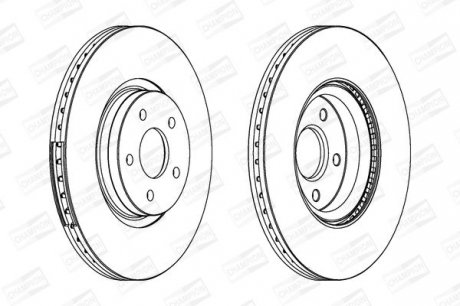 Диск тормозной передний (цена за 1шт.) Ford C-Max (07-)/Volvo S40 II, V40 (56243 CHAMPION 562434CH-1