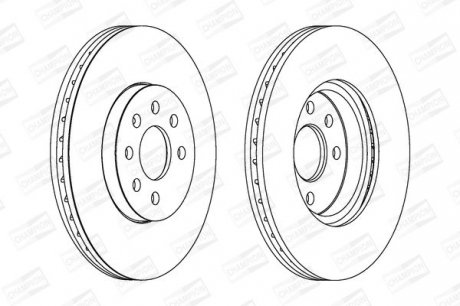 Диск гальмівний передній (кратно 2) Opel Astra H (A04) (04-14), Astra H Classic Hatchback (A04) (09-) CHAMPION 562278CH