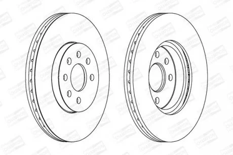 Диск гальмівний передній (кратно 2) Opel Astra H (A04) (04-14), Astra H Classic Hatchback (A04) (09-) CHAMPION 562278CH