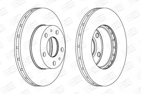 Диск тормозной передний (кратно 2шт.) Fiat Ducato CHAMPION 563026CH