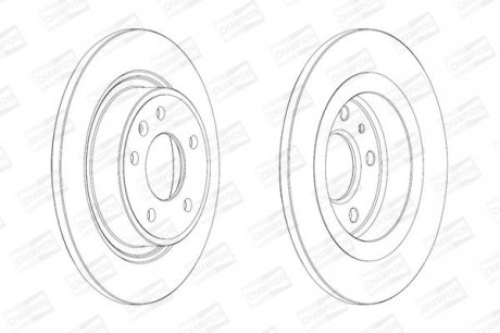 Диск тормозной задний (кратно 2шт.) CHEVROLET CRUZE (J300) (09-)/OPEL ASTRA J (P CHAMPION 562640CH