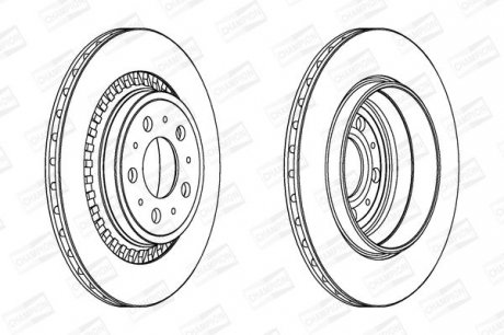VOLVO Диск тормозной задн. &quot;17&quot; XC90 02- (336*30) CHAMPION 562218CH