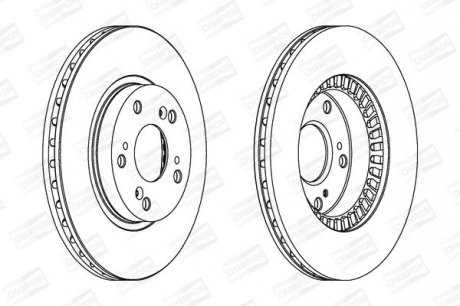 Диск тормозной передний (цена за 2шт.) Honda Stream CHAMPION 563147CH