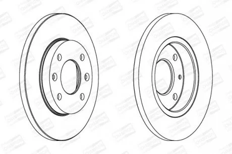 Диск гальмівний передній (кратно 2) Citroen Xsara (N1) (97-05) / Peugeot 206 Hatchback (2A/C) (98-12) CHAMPION 562055CH