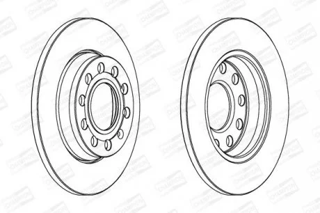 Диск гальмівний задній (кратно 2) Audi A4 1.9 Tdi CHAMPION 562191CH