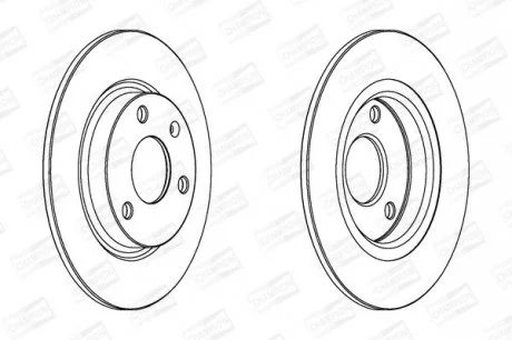 Диск гальмівний передній (кратно 2) Citroen, Peugeot CHAMPION 561359CH