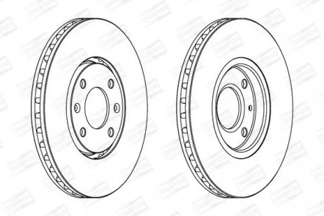 PEUGEOT Диск тормозной передний 406,Citroen Xantia 95- CHAMPION 562019CH