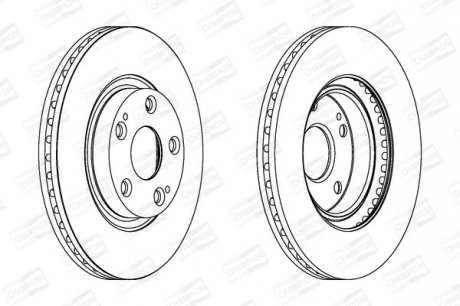 Диск тормозной передний (кратно 2шт.) Toyota Auris (06-12), Avensis (03-08), Cor CHAMPION 562430CH