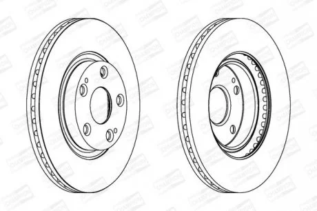 Диск тормозной передний (кратно 2шт.) Toyota Auris (06-12), Avensis (03-08), Cor CHAMPION 562430CH