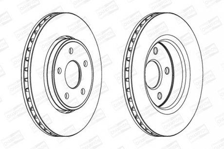 JEEP Диск тормозной передн.Grand Cherokee 3.0 CRD 06- CHAMPION 562854CH-1