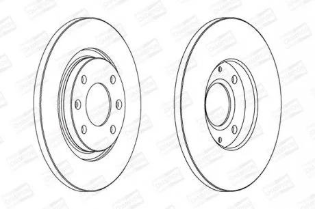 Диск гальмівний передній (кратно 2) Citroen Berlingo (96-11)/Peugeot 301 (12-), Partner (96-15) CHAMPION 562044CH