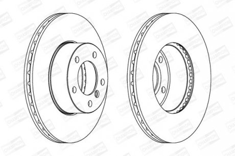 Диск тормозной передний (кратно 2шт.) BMW 1 (06-12), 1 (03-13), 3 (04-12), Z4 (0 CHAMPION 562342CH