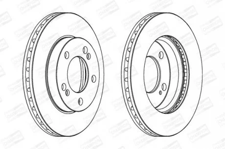 Диск тормозной передний (кртано 2) SsangYong Actyon I, Kyron (05-), Rexton/Rexto CHAMPION 562785CH