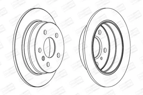 Диск гальмівний задній (кратно 2) MB A-Class (W169) (04-12), B-Class Sports Tourer (W245) (05-11) CHAMPION 562274CH