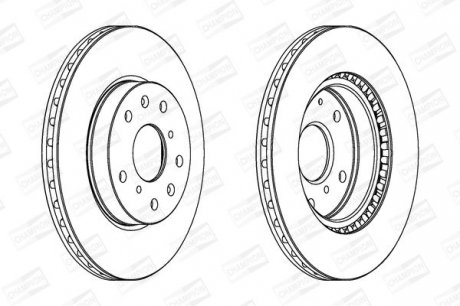 Диск тормозной передний (кратно 2шт.) Fiat Sedici (06-14)/Suzuki SX4 (06-), Vitara (LY) (15-) CHAMPION 562534CH