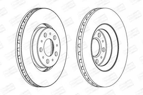 VOLVO Диск тормозной передний S80 2.0I-2.9I 98- CHAMPION 562173CH