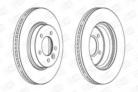Гальмівний диск перед. DISCOVERY III/RANGE ROVER SPORT I (L320) 04-13 CHAMPION 562666CH-1