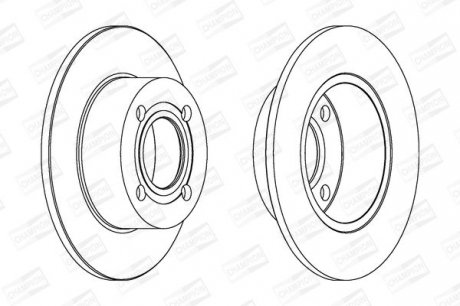 VW Диск тормозной задн. 10mm Audi 80/100 82-96 CHAMPION 561312CH