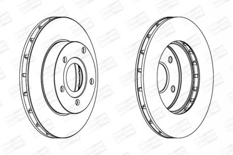 Диск тормозной передний (кратно 2шт.) Jeep Grand Cherokee (99-) CHAMPION 562147CH (фото 1)