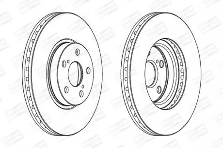 Диск гальмівний передній (кратно 2) Toyota Avensis (II) CHAMPION 562453CH