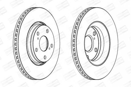 Диск тормозной передний (кратно 2шт.) TOYOTA AURIS (_E15_) 06-12, AVENSIS (_T27_) 09-18 CHAMPION 562649CH