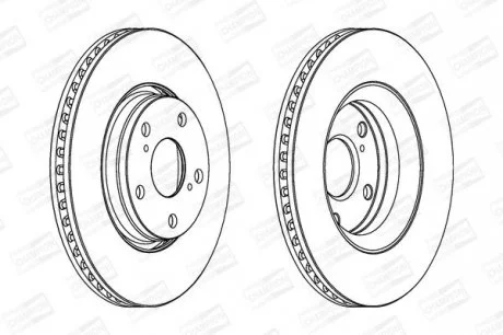 Диск тормозной передний (кратно 2шт.) TOYOTA AURIS (_E15_) 06-12, AVENSIS (_T27_) 09-18 CHAMPION 562649CH
