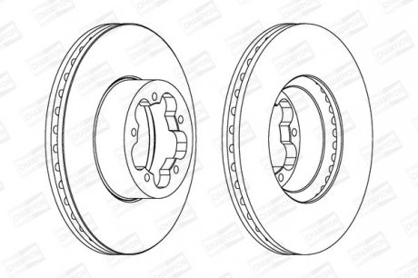 Диск тормозной передний (кратно 2шт.) Ford Transit (06-14), Transit Tourneo (06-14) CHAMPION 562540CH