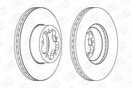 Диск тормозной передний (кратно 2шт.) Ford Transit (06-14), Transit Tourneo (06-14) CHAMPION 562540CH