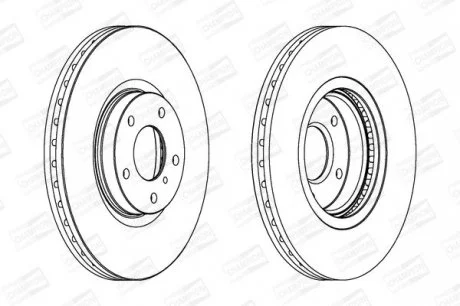 Диск гальмівний передній (кратно 2) Nissan Murano CHAMPION 563032CH-1