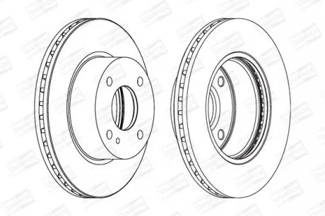 Диск гальмівний передній (кртано 2) Ford Fiesta VI CHAMPION 562539CH