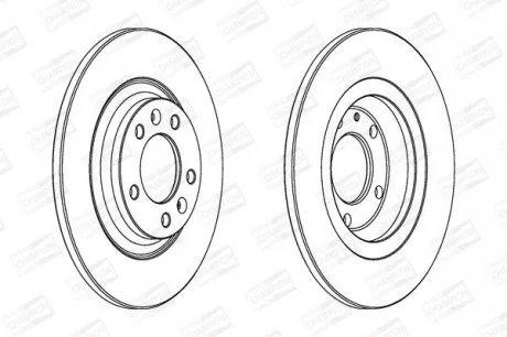 Диск гальмівний задній (кратно 2) Peugeot 407 (04-15) CHAMPION 562253CH