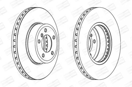 Диск тормозной передний BMW 5 (E60) 01-10, 5 Touring (E61) 04-10 CHAMPION 562397CH-1