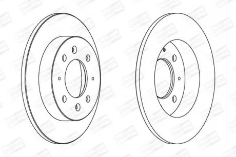 Диск гальмівний задній (кратно 2) Kia Cerato (04-08) CHAMPION 562788CH