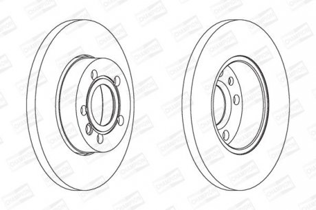 Диск гальмівний передній (кратно 2) VW Caravelle, Multivan, Transporter, LT 28-46 II (96-06) CHAMPION 562079CH